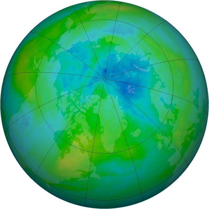 Arctic ozone map for 16 September 1984